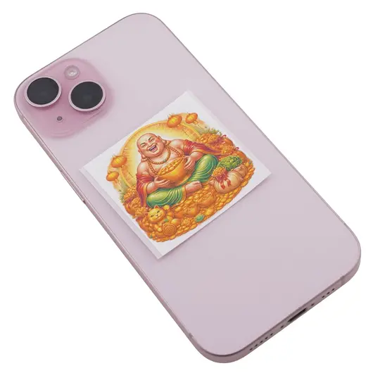 Abtibild sticker Feng Shui cu Buddha Vesel pentru prosperitate, imagine 2