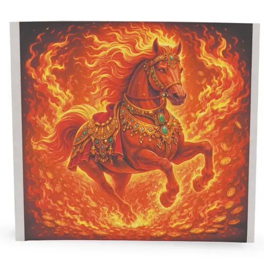 Abtibild sticker Feng Shui cu Calul de foc in galop