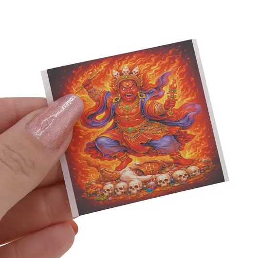 Abtibild sticker Feng Shui cu Dorje Drolo in flacari divine, imagine 3