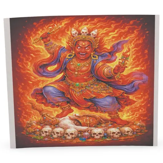 Abtibild sticker Feng Shui cu Dorje Drolo in flacari divine