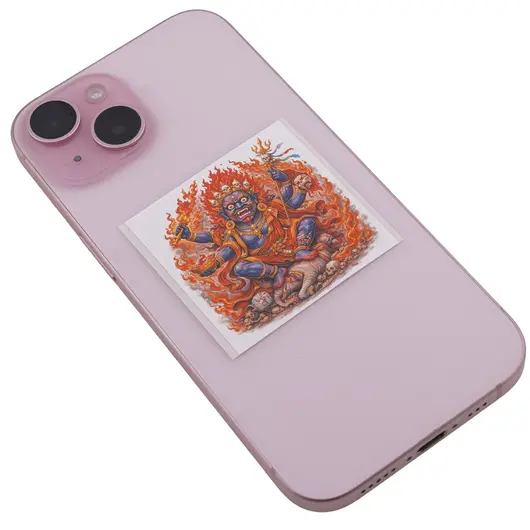 Abtibild sticker Feng Shui cu Mahakala in flacari, imagine 2