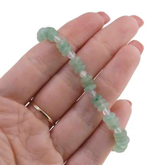 Bratara Acvamarin sfere 4mm si Aventurin rondele 6-7mm, imagine 3