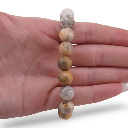 Bratara Agat crazy lace sfere 10mm, imagine 3