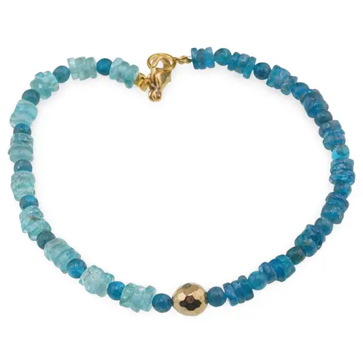 Bratara Apatit light si dark discuri 4-5mm, Apatit dark sfere 3-4mm si Hematit auriu fatetat 6mm