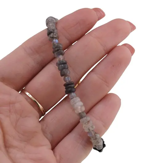 Bratara Cuart turmalinat rondele 5-6mm, Labradorit sfere 4mm si Turmalina patratele 5mm, imagine 3