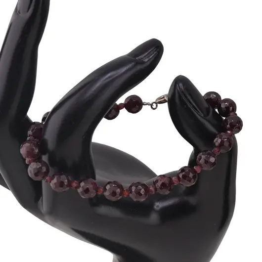 Bratara Granat sfere fatetate 7mm si discuri fatetate 3mm, imagine 2