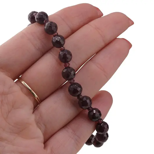 Bratara Granat sfere fatetate 7mm si discuri fatetate 3mm, imagine 3