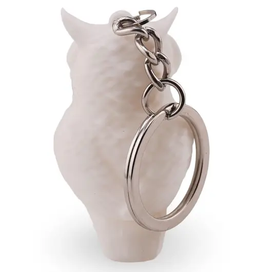 Breloc cu bufnita alba - 4,5cm, imagine 2