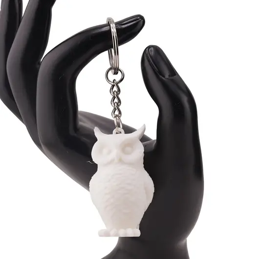 Breloc cu bufnita alba - 4,5cm, imagine 3