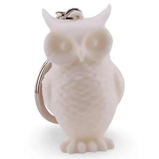 Breloc cu bufnita alba - 4,5cm