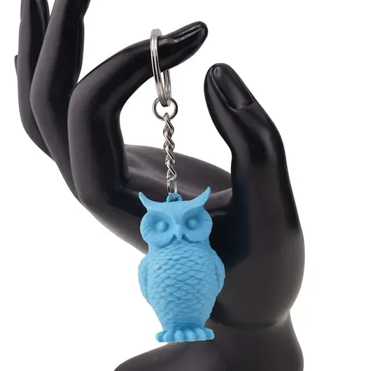 Breloc cu bufnita albastra - 4,5cm, imagine 3
