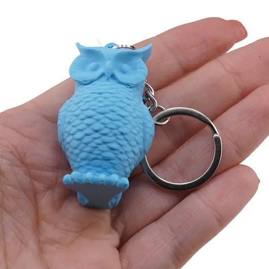 Breloc cu bufnita albastra - 4,5cm, imagine 4