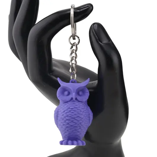 Breloc cu bufnita mov - 4,5cm, imagine 3
