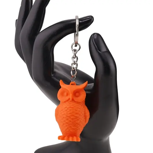 Breloc cu bufnita portocalie - 4,5cm, imagine 3