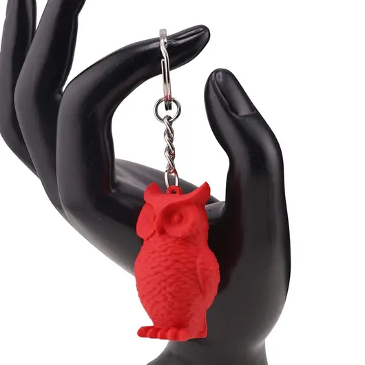 Breloc cu bufnita rosie - 4,5cm, imagine 3