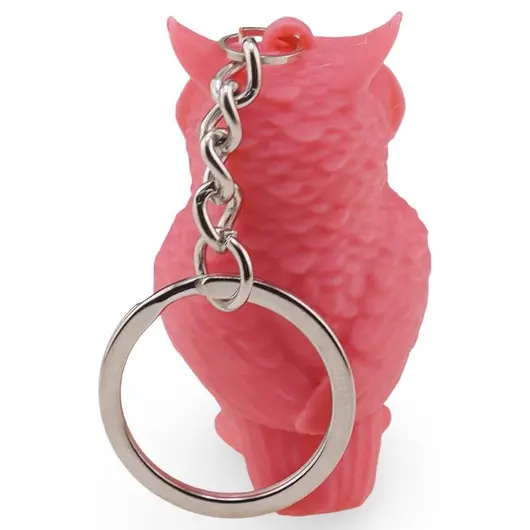 Breloc cu bufnita roz - 4,5cm, imagine 2