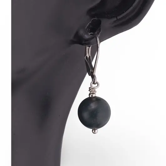 Cercei cu agatatoare Agat indian mat sfera 10mm, imagine 2