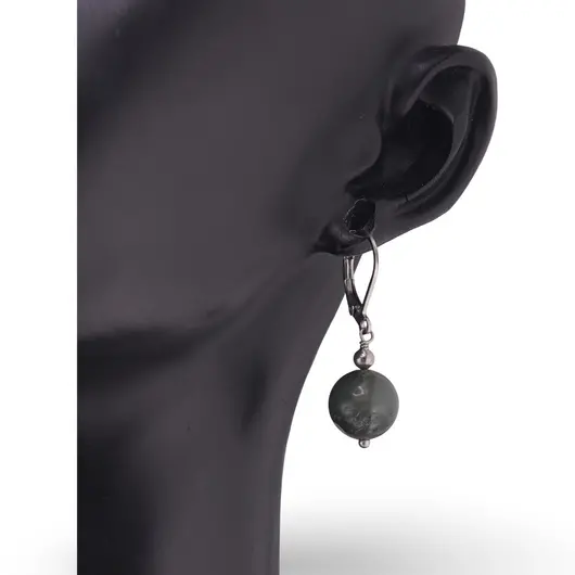 Cercei cu agatatoare Agat indian sfera 10mm, imagine 2