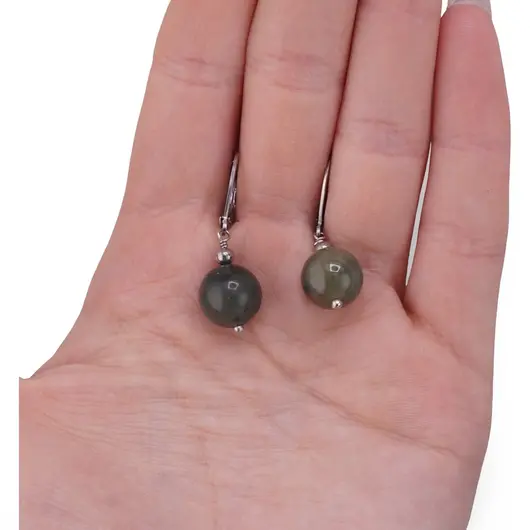 Cercei cu agatatoare Agat indian sfera 10mm, imagine 3