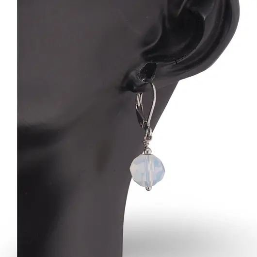 Cercei cu agatatoare Opalit sfera fatetata 10mm [CLONE], imagine 2