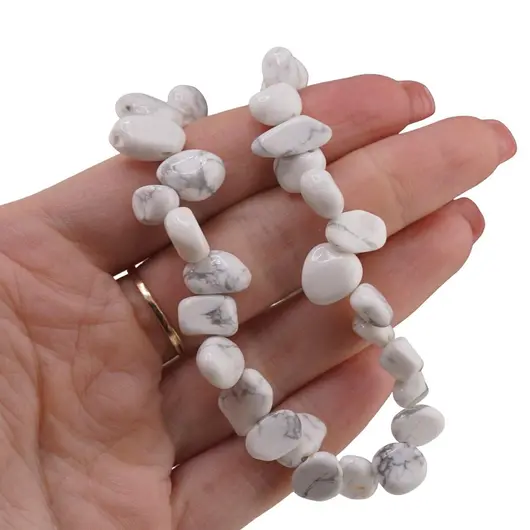 Colier Howlit freeform, 8-12mm, imagine 3