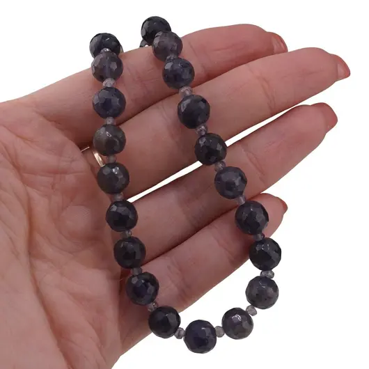 Colier Iolith sfere fatetate 8mm si discuri fatetate 3mm, imagine 3