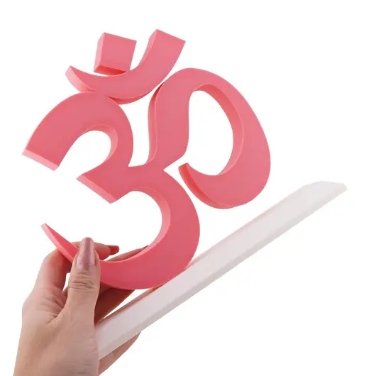 Decoratiune feng shui cu simbolul OM, roz - 22cm, imagine 3