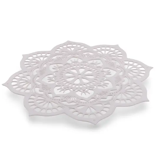 Decoratiune feng shui mandala lotus, alb - 17cm, imagine 2