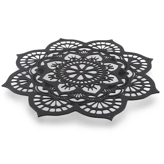 Decoratiune feng shui mandala lotus, negru - 17cm, imagine 2