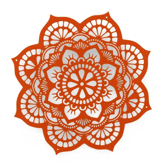Decoratiune feng shui mandala lotus, portocaliu - 17cm