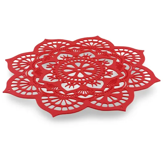 Decoratiune feng shui mandala lotus, rosu - 17cm, imagine 2