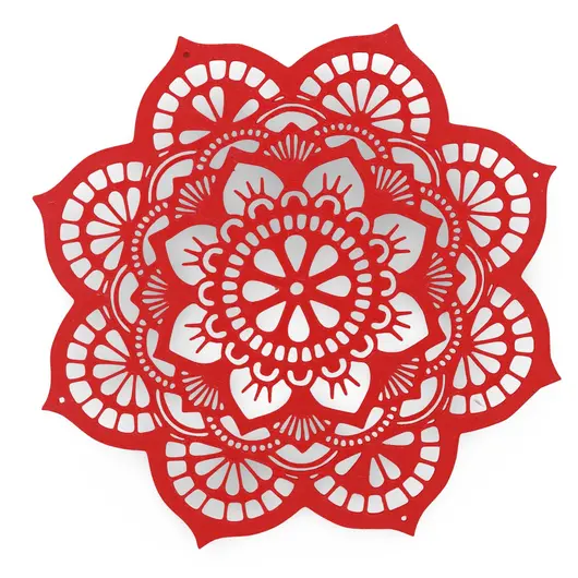 Decoratiune feng shui mandala lotus, rosu - 17cm