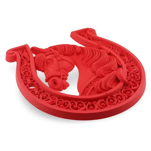Decoratiune feng shui Potcoava cu Calul de Foc pentru noroc si protectia casei, 24cm, imagine 2