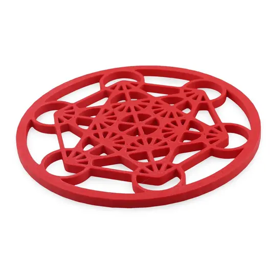 Grila pentru cristale Cubul lui Metatron, rosu - 10cm, imagine 2