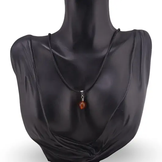 Pandantiv Carneol sfera 10mm si bumb gravat, imagine 2