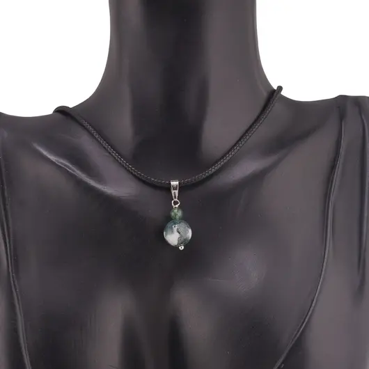 Pandantiv Moss agat sfere 4-10mm, imagine 2