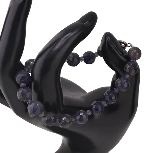 Set bratara si colier Iolith sfere fatetate 8mm si discuri fatetate 3mm, imagine 2