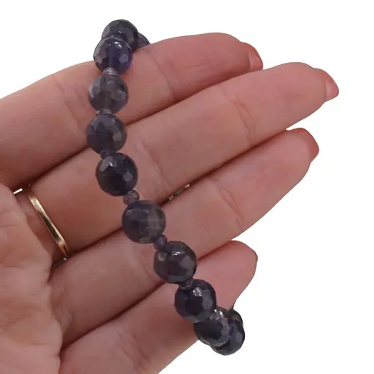 Set bratara si colier Iolith sfere fatetate 8mm si discuri fatetate 3mm, imagine 4