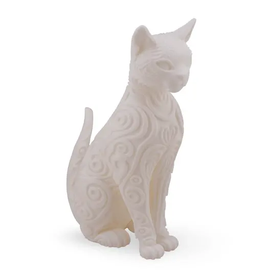 Statueta Pisica gravata alba - 14,5cm