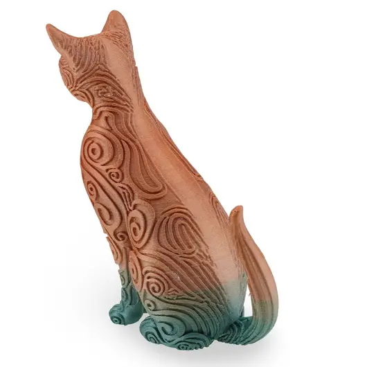 Statueta Pisica gravata multicolora - 14,5cm, imagine 2