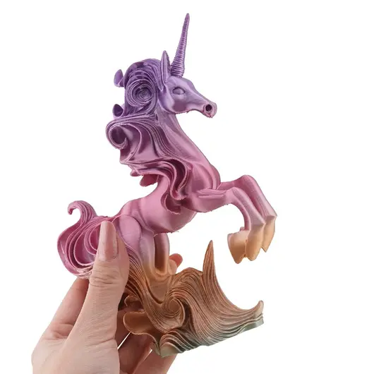 Statueta Unicorn pe doua picioare multicolor - 17cm, imagine 3