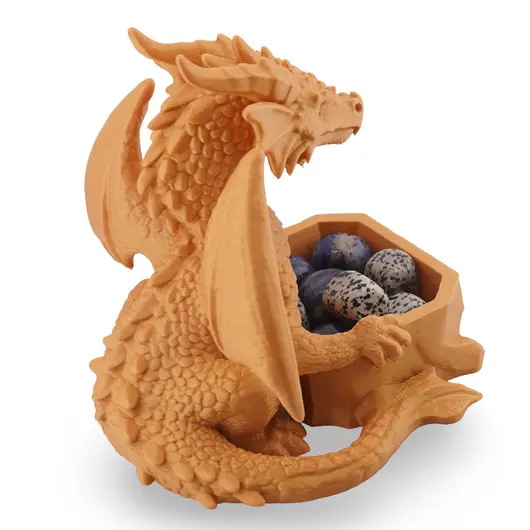 Suport pentru cristale Dragon protector, galben - 14cm, imagine 3