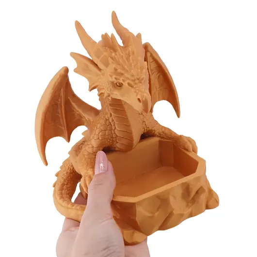 Suport pentru cristale Dragon protector, galben - 14cm, imagine 4