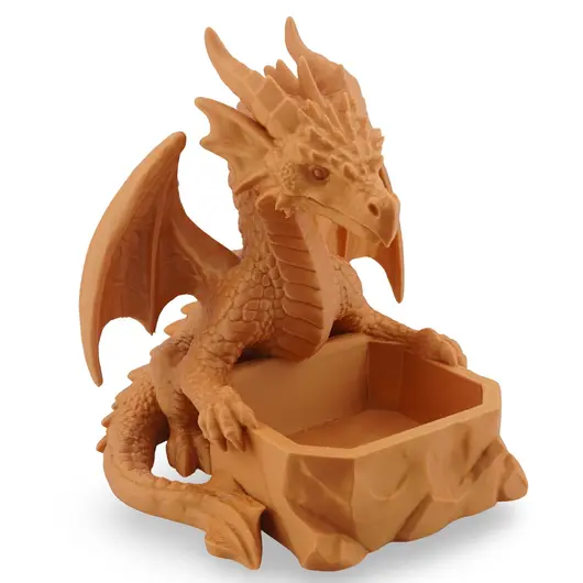 Suport pentru cristale Dragon protector, galben - 14cm