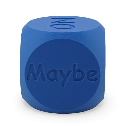 Zar decizional Yes / No / Maybe - Raspuns rapid pentru alegeri, albastru, imagine 2