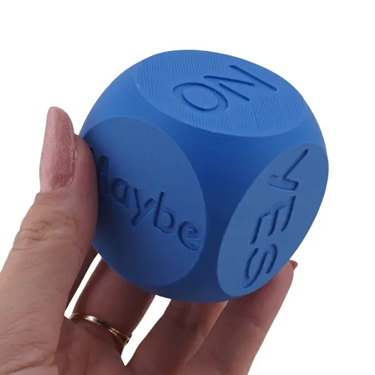Zar decizional Yes / No / Maybe - Raspuns rapid pentru alegeri, albastru, imagine 3