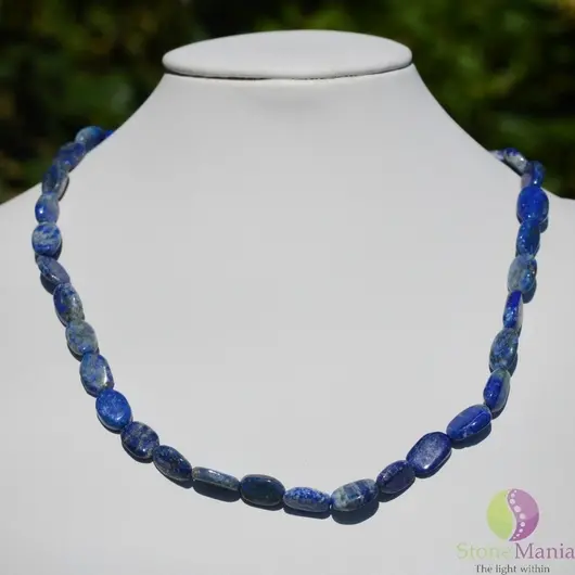 Colier lapis lazuli oval neregulat 10-12mm