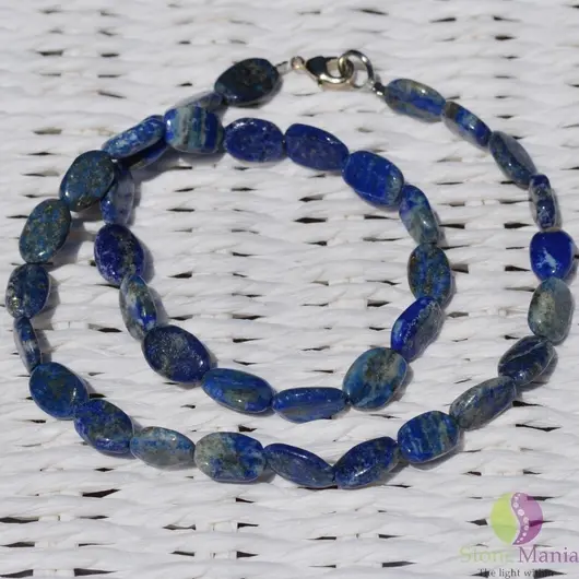 Colier lapis lazuli oval neregulat 10-12mm