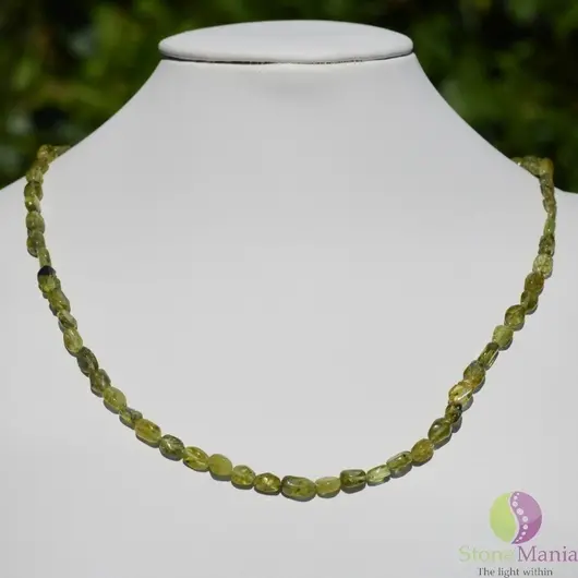 Colier peridot oval neregulat 5mm