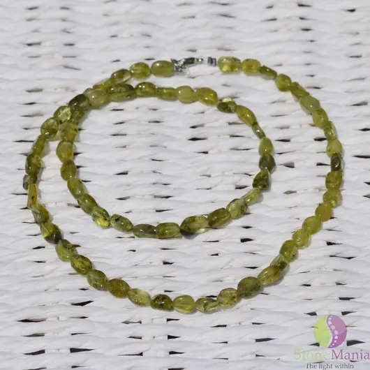 Colier peridot oval neregulat 5mm